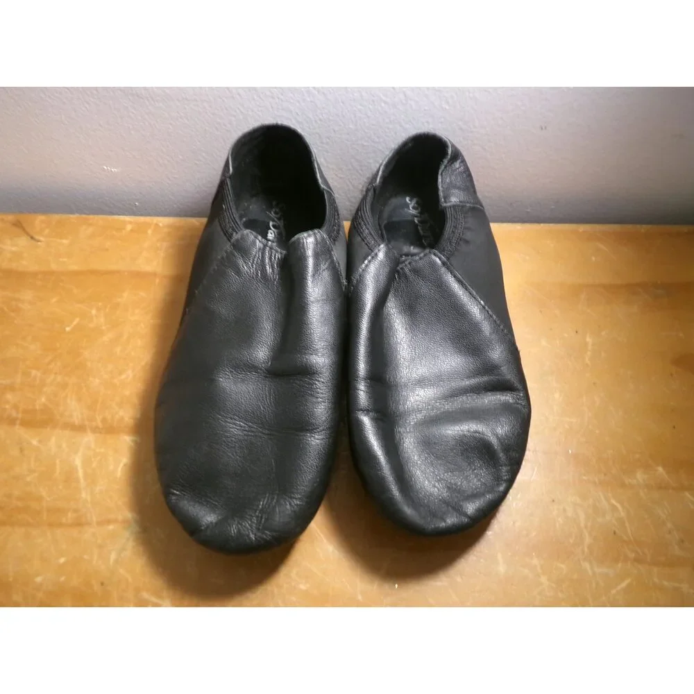 Pre-Owned Dance Jazz Shoes So Danca JZ43 Child 4W Black Pull On Leather Split